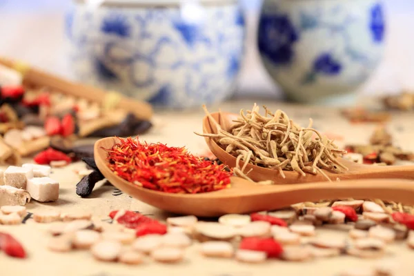 Παραδοσιακή Κινέζικη Ιατρική Γυρίσματα Στούντιο Κοντινό Πλάνο Royalty Free Εικόνες Αρχείου