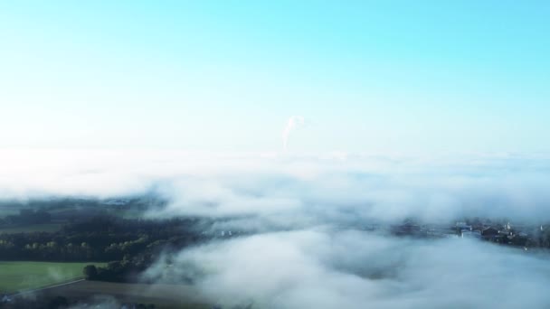 Malerischer Blick Auf Die Donauebene Mit Nebel Bei Regensburg Herbst — Stock Video