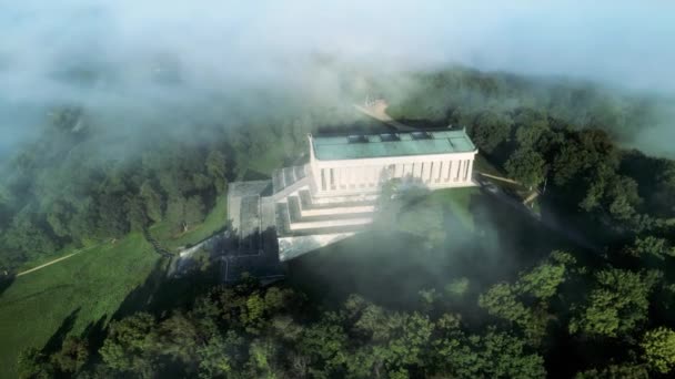 Malerischer Blick Auf Die Monumentale Walhalla Bei Regensburg Herbst — 图库视频影像