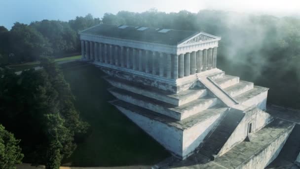 Malerischer Blick Auf Die Monumentale Walhalla Bei Regensburg Herbst — 图库视频影像