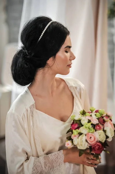 Beautiful Bride Veil Morning — Stok Foto