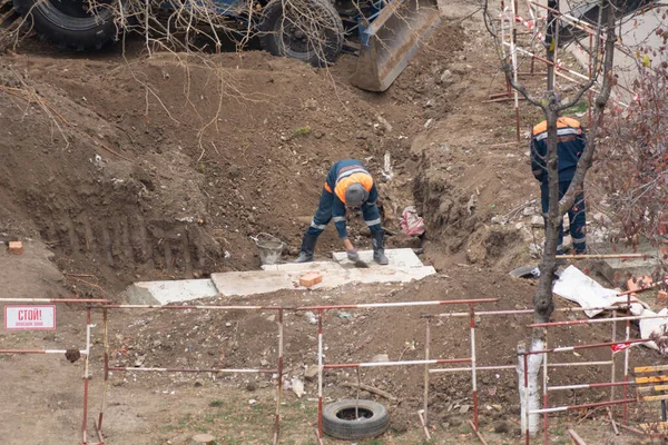 Tiraspol República Reconocida Transnistria Noviembre 2021 Equipo Trabajadores Lleva Cabo —  Fotos de Stock