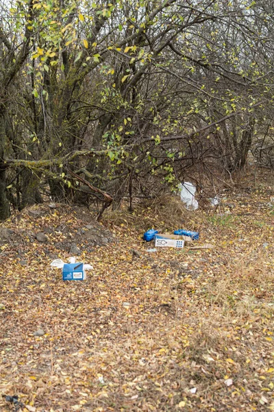 Odessa Region Ukraine November 2021 Garbage Road Plastic Bottles Bags — Stock fotografie