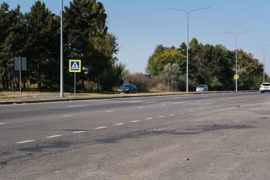 Chisinau, Moldova - October 16, 2021: Cars driving on highway road auto speed transportation