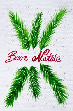 Noel ziyafeti için tebrik kartı.