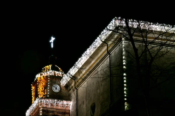 Church Sanctuary Graglia Illuminated Christmas Holidays — Stock Photo, Image