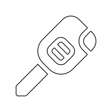 Anahtar satır simgesi. Beyaz arkaplanda araba anahtarı simgesi.