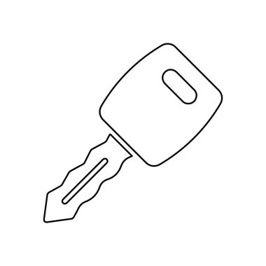 Anahtar satır simgesi. Beyaz arkaplanda araba anahtarı simgesi.