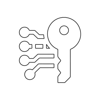 Anahtar satır simgesi. Beyaz arkaplanda araba anahtarı simgesi.