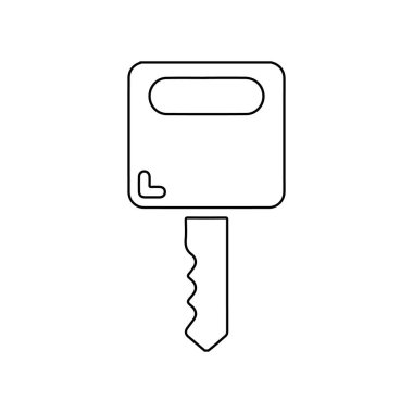 Anahtar satır simgesi. Beyaz arkaplanda araba anahtarı simgesi.