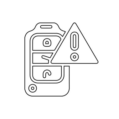 Anahtar satır simgesi. Beyaz arkaplanda araba anahtarı simgesi çizimi.