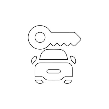 Anahtar satır simgesi. Beyaz arkaplanda araba anahtarı simgesi çizimi.