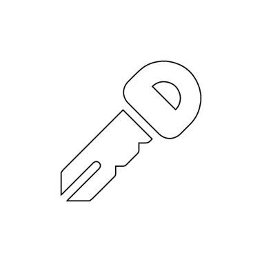 Anahtar satır simgesi. Beyaz arkaplanda araba anahtarı simgesi çizimi.