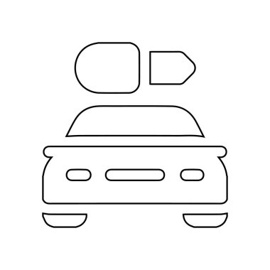 Anahtar satır simgesi. Beyaz arkaplanda araba anahtarı simgesi çizimi.