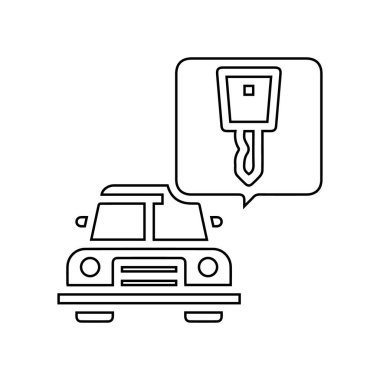 Anahtar satır simgesi. Beyaz arkaplanda araba anahtarı simgesi çizimi.