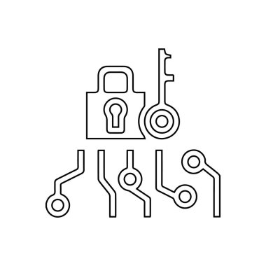 Anahtar satır simgesi. Beyaz arkaplanda araba anahtarı simgesi çizimi.