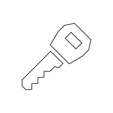 Anahtar satır simgesi. Beyaz arkaplanda araba anahtarı simgesi çizimi.