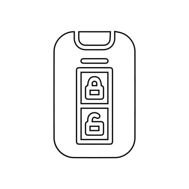 Anahtar satır simgesi. Beyaz arkaplanda araba anahtarı simgesi çizimi.