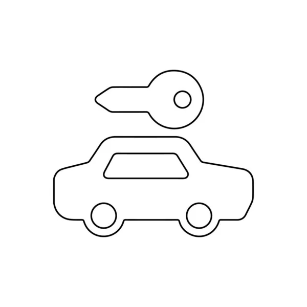 Icono Línea Clave Ilustración Del Icono Llave Del Coche Sobre — Archivo Imágenes Vectoriales