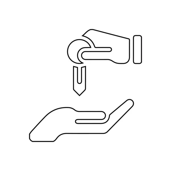 Значок Линии Ключа Иллюстрация Иконки Автомобиля Белом Фоне — стоковый вектор