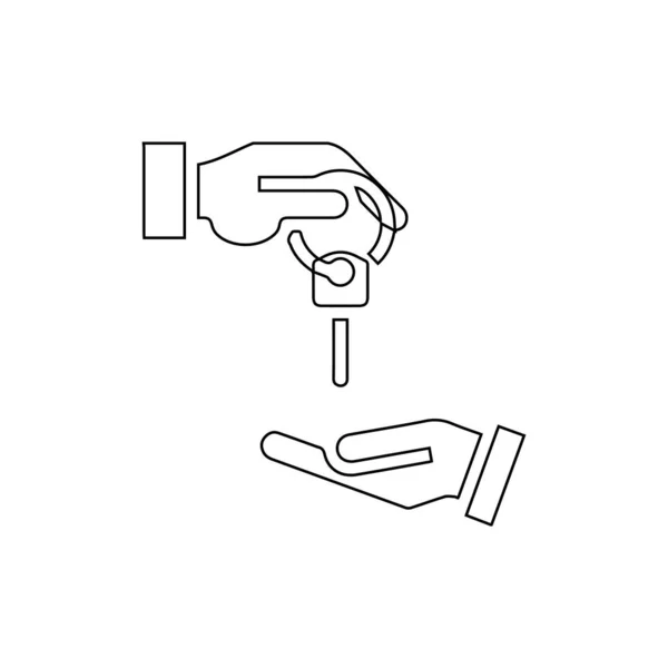 Schlüsselzeilen Symbol Illustration Des Autoschlüsselsymbols Auf Weißem Hintergrund — Stockvektor