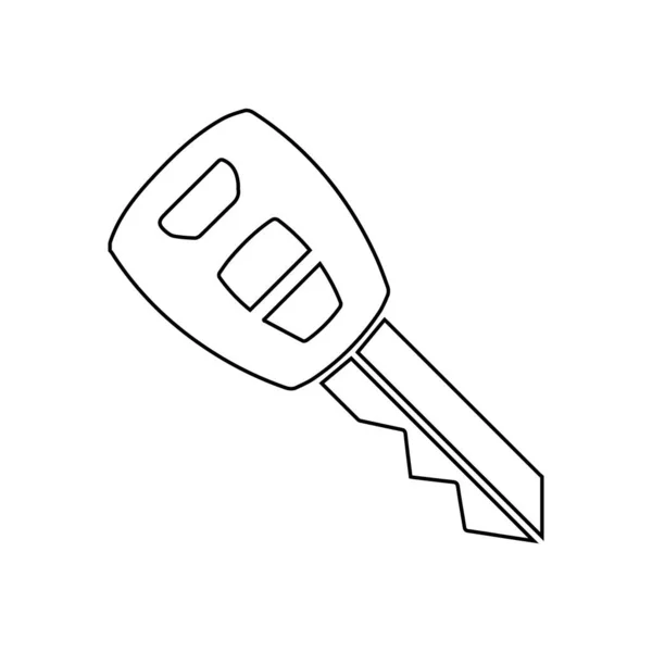 Значок Линии Ключа Значок Автомобиля Белом Фоне — стоковый вектор