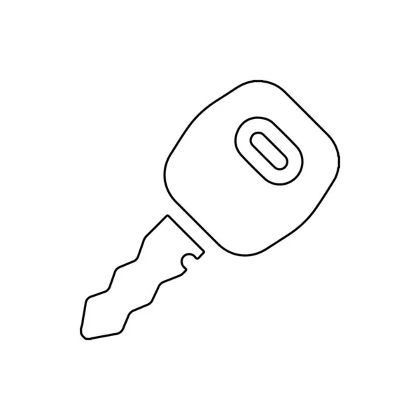 关键线条图标 白色背景上的车键图标 — 图库矢量图片