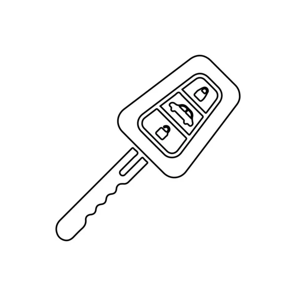 Schlüsselzeilen Symbol Autoschlüssel Symbol Auf Weißem Hintergrund — Stockvektor