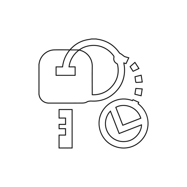 Schlüsselzeilen Symbol Illustration Des Autoschlüsselsymbols Auf Weißem Hintergrund — Stockvektor