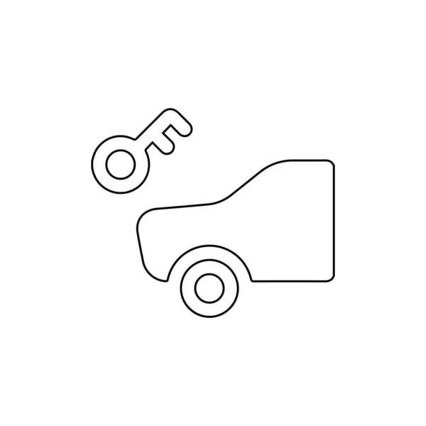 Ícone Chave Linha Ilustração Ícone Chave Carro Fundo Branco — Vetor de Stock