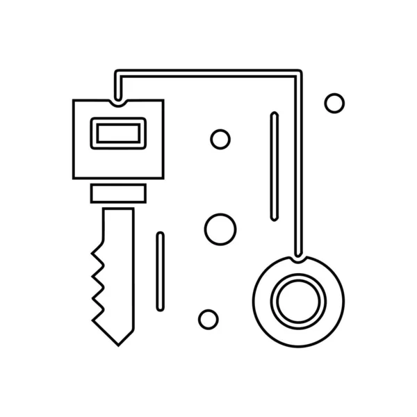 Ikona Řádku Klíče Ilustrace Ikony Klíče Auta Bílém Pozadí — Stockový vektor