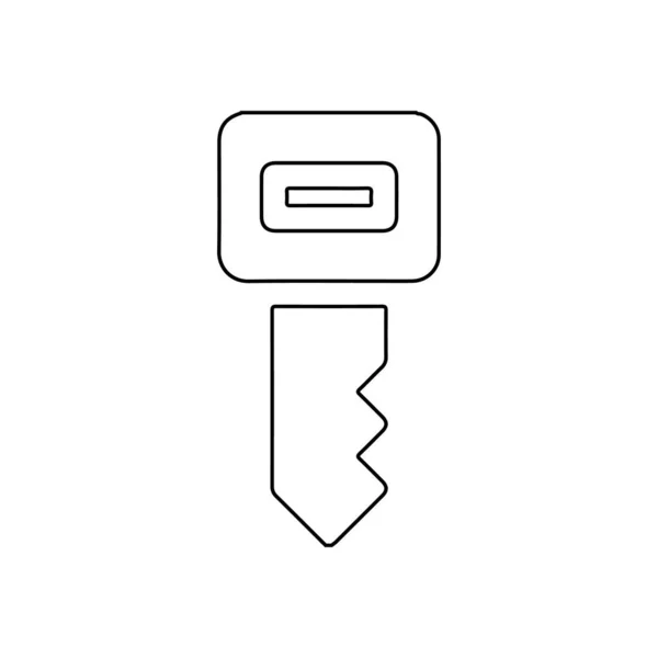 Εικονίδιο Γραμμής Κλειδιού Εικονογράφηση Του Αυτοκινήτου Κλειδί Εικονίδιο Λευκό Φόντο — Διανυσματικό Αρχείο