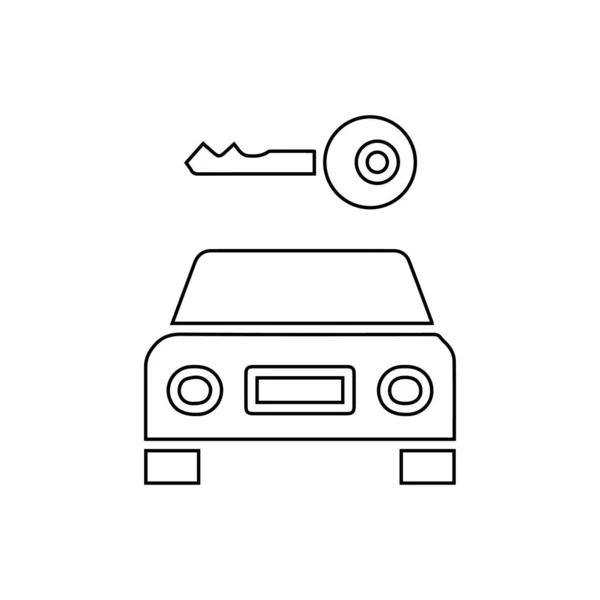 Key Line Icon Illustration Car Key Icon White Background — Stock Vector
