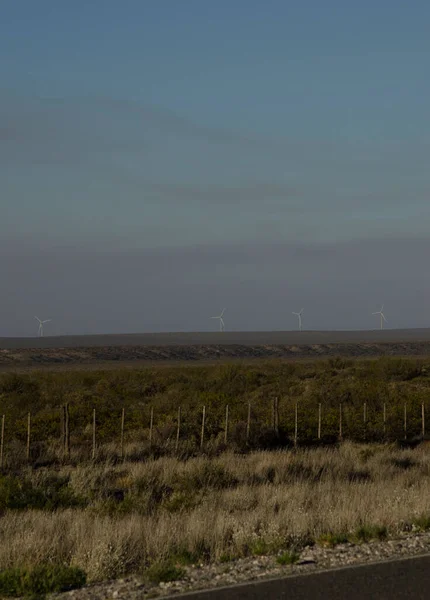 Energia Wiatrowa Szlakach Argentyńskich Wiatraki Czyste Zrównoważone Turbiny Wiatrowe — Zdjęcie stockowe