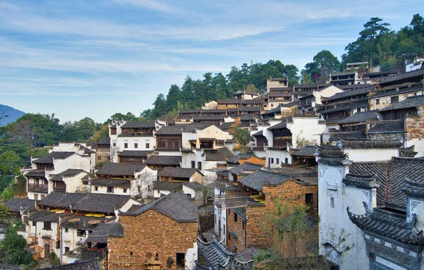 Gray Roofs White Brown Walls Ancient Buildings Huangling Village Ancient — Stock Photo, Image