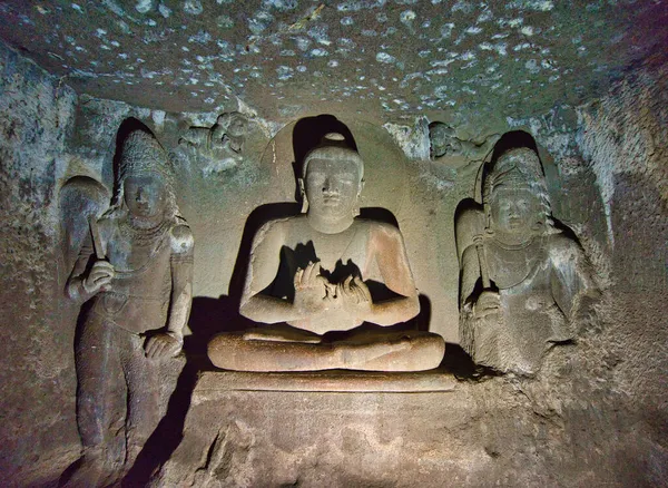 Tablolar Heykeller Budist Dini Sanatının Başyapıtları Olarak Kabul Ediliyordu Ajanta — Stok fotoğraf