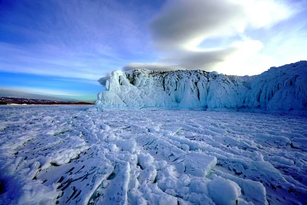 Лед Снег Сложены Друг Друге Расположены Один Другим — стоковое фото