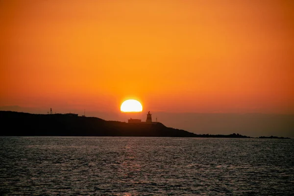 Costa Norte Fugui Cape Lighthouse Atardecer Primer Faro Construido Taiwán — Foto de Stock