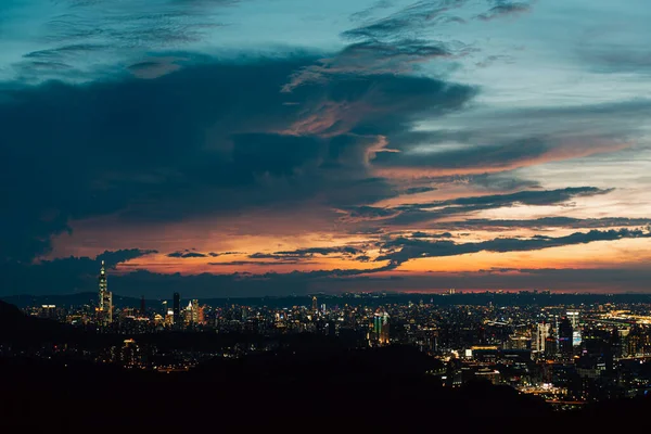 Night view of Taipei 101 building and other buildings. The night view of Taipei City, Taiwan.