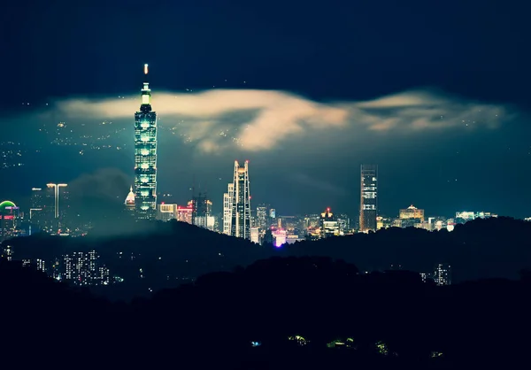 Night view of Taipei 101 building and other buildings. The night view of Taipei City, Taiwan.