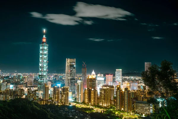 Night view of Taipei 101 building and other buildings. The night view of Taipei City, Taiwan.