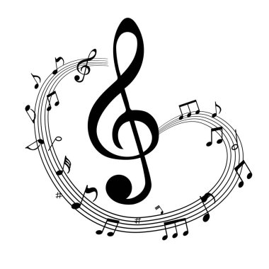 Müzik notalı siyah arkaplan