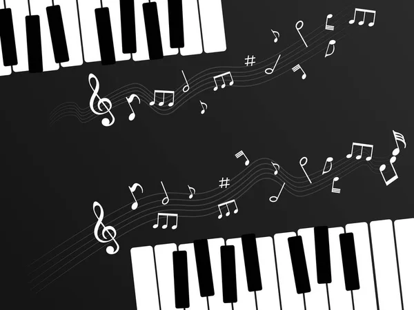 Музично Чорний Фон Фортепіано Музичними Нотами — стоковий вектор