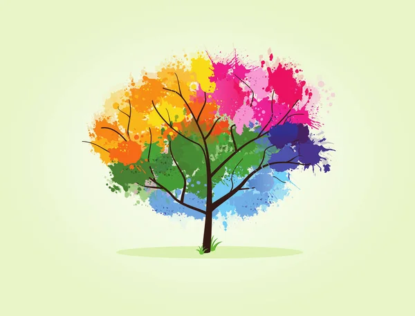 Illustration abstraite de l'arbre coloré. — Image vectorielle