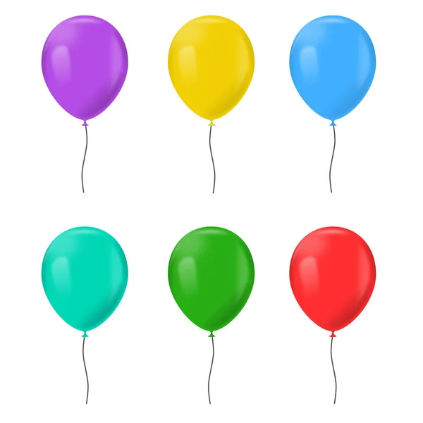 Colors balloons on white background. Vector set. — Stock Vector