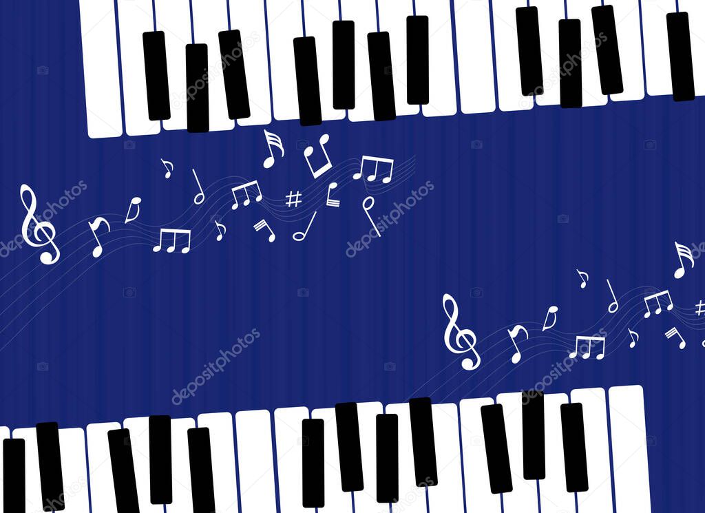 Music background with piano and musical notes Premium Vector