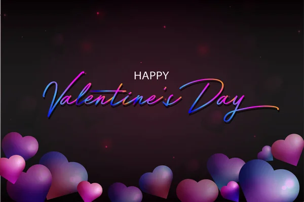 Boldog Valentin Napot Üdvözlő Kártya Szivárvány — Stock Vector