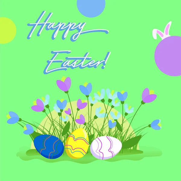 Yeşil yumurtalı Paskalya tebrik kartı.