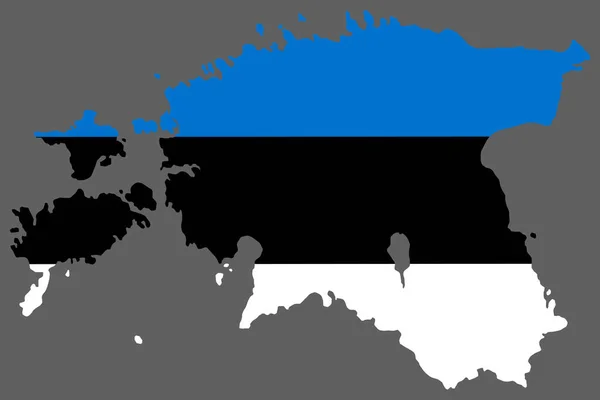 Map Estonia Flag Europe Cartography — Stock Vector