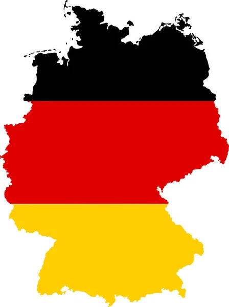 Mapa Alemanha Com Bandeira Cartografia Europa — Vetor de Stock